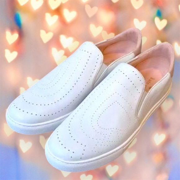 kate spade Shoes - Kate Spade Azores perforated leather slip on shoes, white, size 8.5